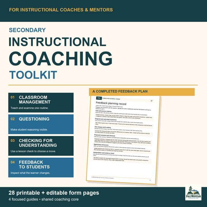 Cover of Secondary Instructional Coaching Toolkit