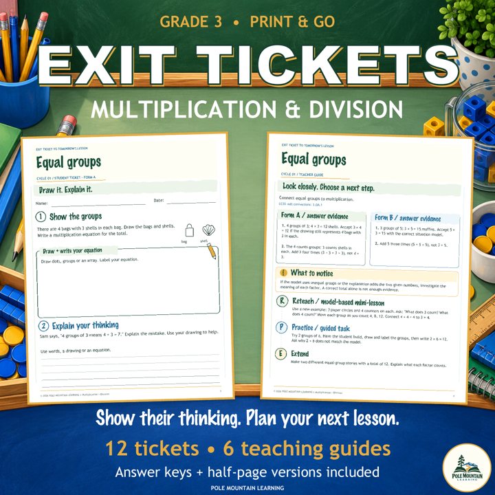 Cover of Multiplication and Division Exit Tickets, 3rd Grade